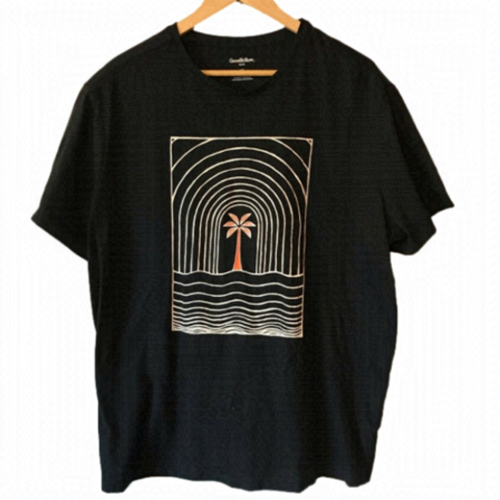 Goodfellow & Co black T-shirt with orange palm tree graphic. Men’s XXL.